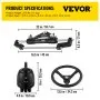 VEVOR Hydraulic Boat Steering Kit, 300HP Hydraulic Steering Kit Helm Pump, Cylinder, Wheel, 18 Feet Hose Hydraulic Steering Seal Kit, Corrosion-Resistant Boat Steering System Marine Steering Kit