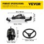 VEVOR Hydraulic Boat Steering Kit 300HP, Hydraulic Steering Kit Helm Pump, Hydraulic Outboard Steering Kit with 20 Feet Hydraulic Steering Hose for Boat Steering System
