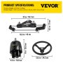 VEVOR Hydraulic Outboard Steering Kit 300HP, Hydraulic Steering Kit Helm Pump,Hydraulic Boat Steering Kit with 22 Feet Hydraulic Steering Hose for Boat Steering System