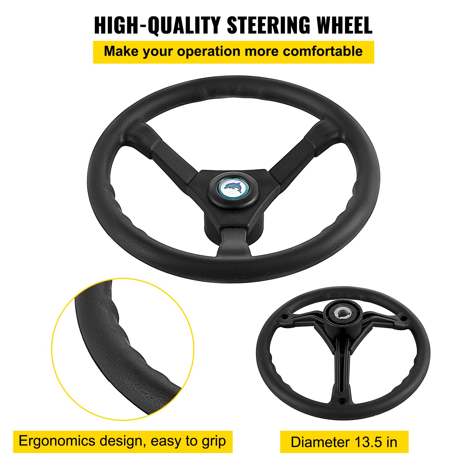 VEVOR Hydraulic Steering Kit 300HP, Hydraulic Boat Steering Kit Helm Pump, Hydraulic Boat Steering Kit Without Hydraulic Steering Hose for Boat Steering System