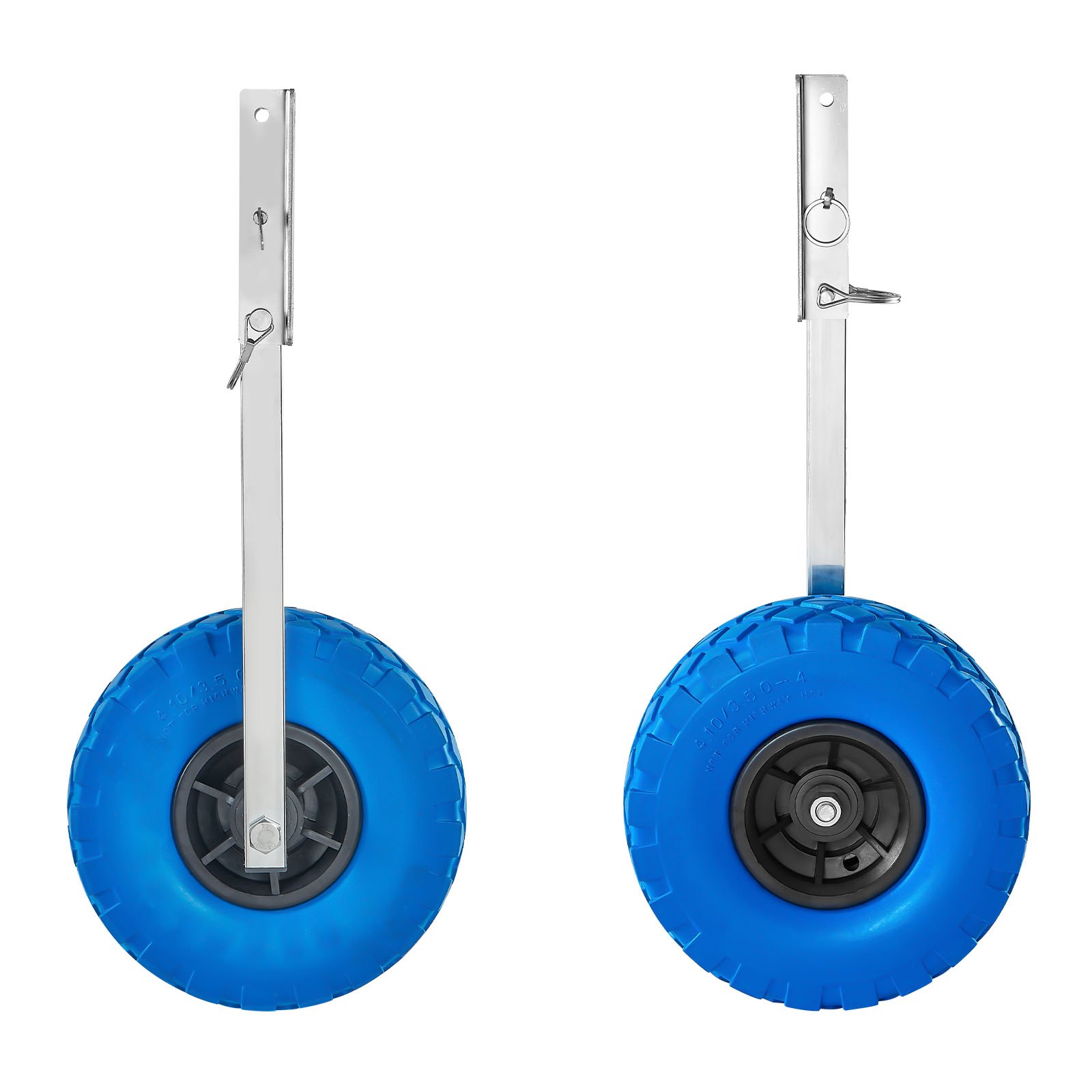 VEVOR Boat Launching Wheels, 136.1 kg Load Capacity, 260 mm Stainless Steel Transom Wheel with Solid PVC Tire, Folding Launch Wheels with 4 Quick Release Pins, Fit 4 m Long Inflatable Fishing Boat