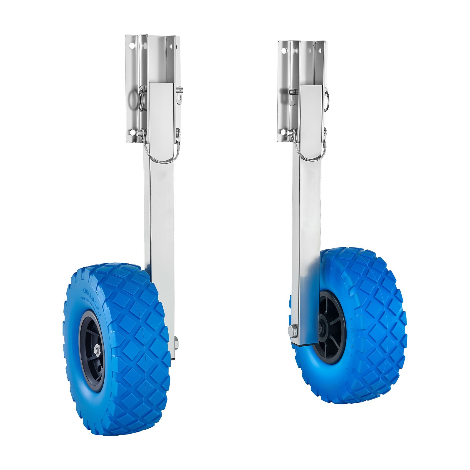VEVOR Boat Launching Wheels, 136.1 kg Load Capacity, 260 mm Stainless Steel Transom Wheel with Solid PVC Tire, Folding Launch Wheels with 4 Quick Release Pins, Fit 4 m Long Inflatable Fishing Boat