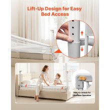 VEVOR Toddler Bed Rail Adjustable Height Bed Side Railing Guard Bumper 1 Piece