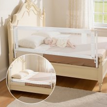 VEVOR Toddler Bed Rail Adjustable Height Bed Side Railing Guard Bumper 1 Piece
