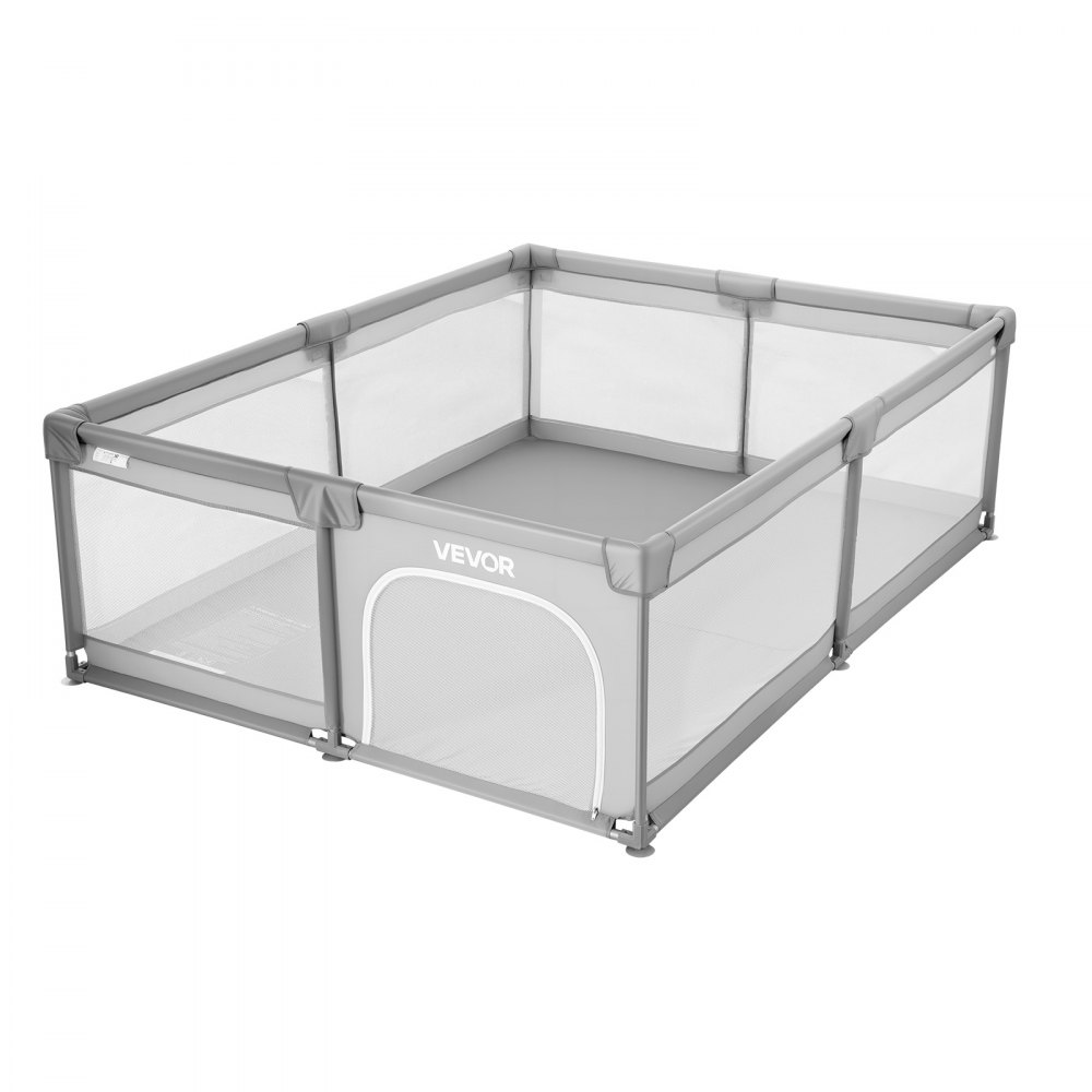VEVOR Baby Playpen, 78.7″ x 70.3″ Extra Large Playpen for Babies Toddlers, Indoor/Outdoor Baby Fence Play Yard, No-Gap Safety Activity Center with 50 Ocean Balls, Zippered Door & Soft Breathable Mesh