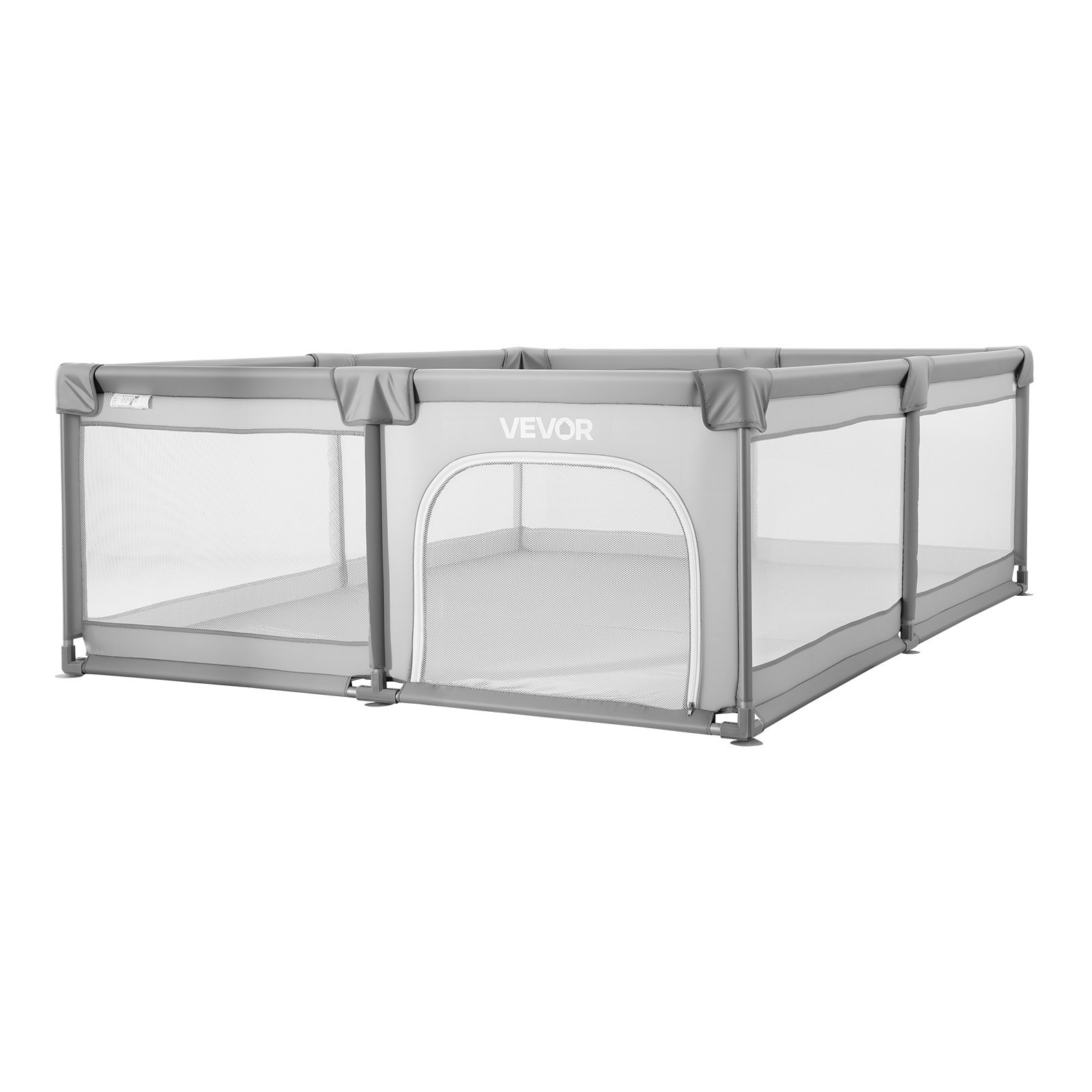 VEVOR Baby Playpen, 2000 x 1785mm Extra Large Playpen for Babies Toddlers, Indoor/Outdoor Baby Fence Play Yard, No-Gap Safety Activity Center with 50 Ocean Balls, Zippered Door & Soft Breathable Mesh