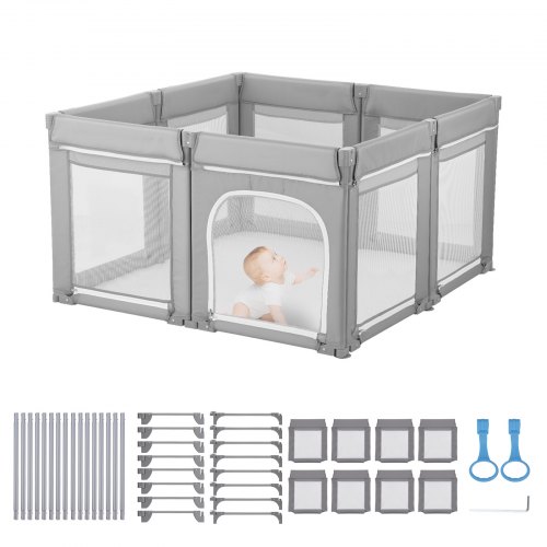 VEVOR Baby Playpen, x Foldable Toddlers Playpen