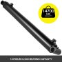 Hydraulic Cylinder Welded Double Acting 2.5" Bore 20" Stroke Cross Tube 2.5x20