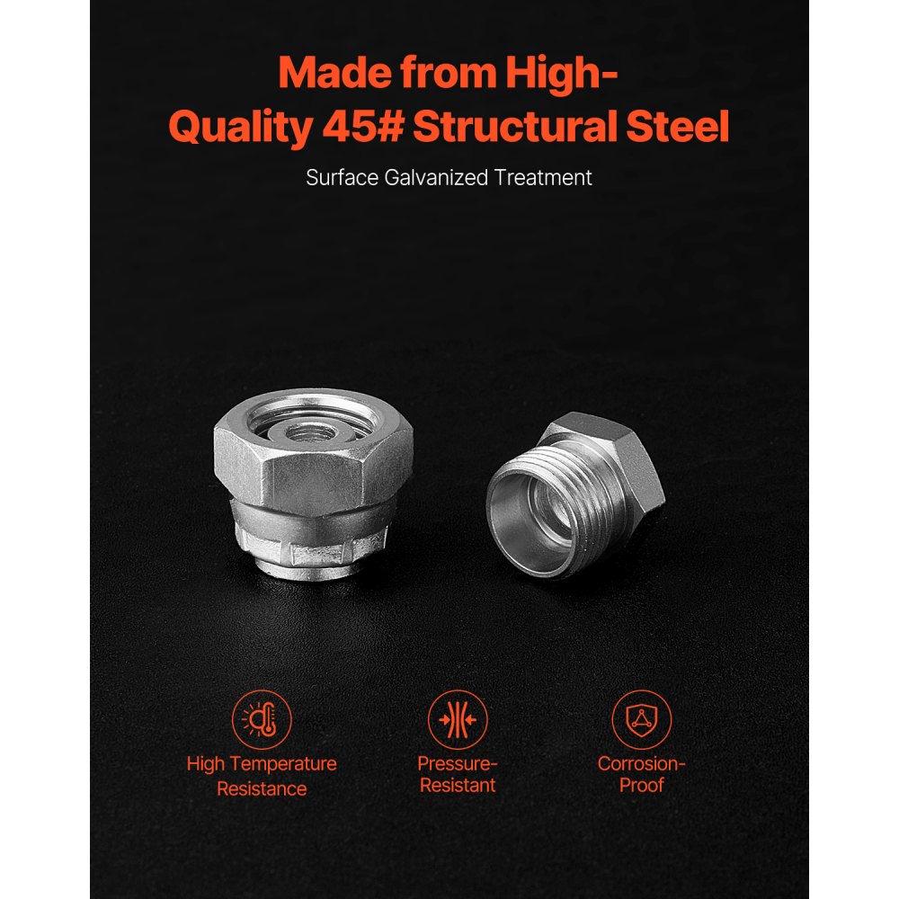 VEVOR 64 PCS DIN Hydraulic Fittings, Heavy Duty Master Industrial Hydraulic Cap and Plug, Hose Tube and Pipe Fitting Kit, Cap and Plug Kit with Precision Threading, Dash Sizes 14/16/18/22/26/30/36