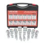 VEVOR 64 PCS DIN Hydraulic Fittings, Heavy Duty Master Industrial Hydraulic Cap and Plug, Hose Tube and Pipe Fitting Kit, Cap and Plug Kit with Precision Threading, Dash Sizes 14/16/18/22/26/30/36
