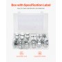 VEVOR 72 PCS ORFS O-Ring Plug and Cap Hydraulic Sealing Fittings Kit Sizes 4-16