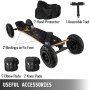 VEVOR Mountainboard, 37''L Cross Country Skateboard, All Terrain Longboard with 95A Shock Absorber, Mountain Skateboard with Bindings, 8-Layer Canada Maple Offroad Skateboard, for Cruising Downhill