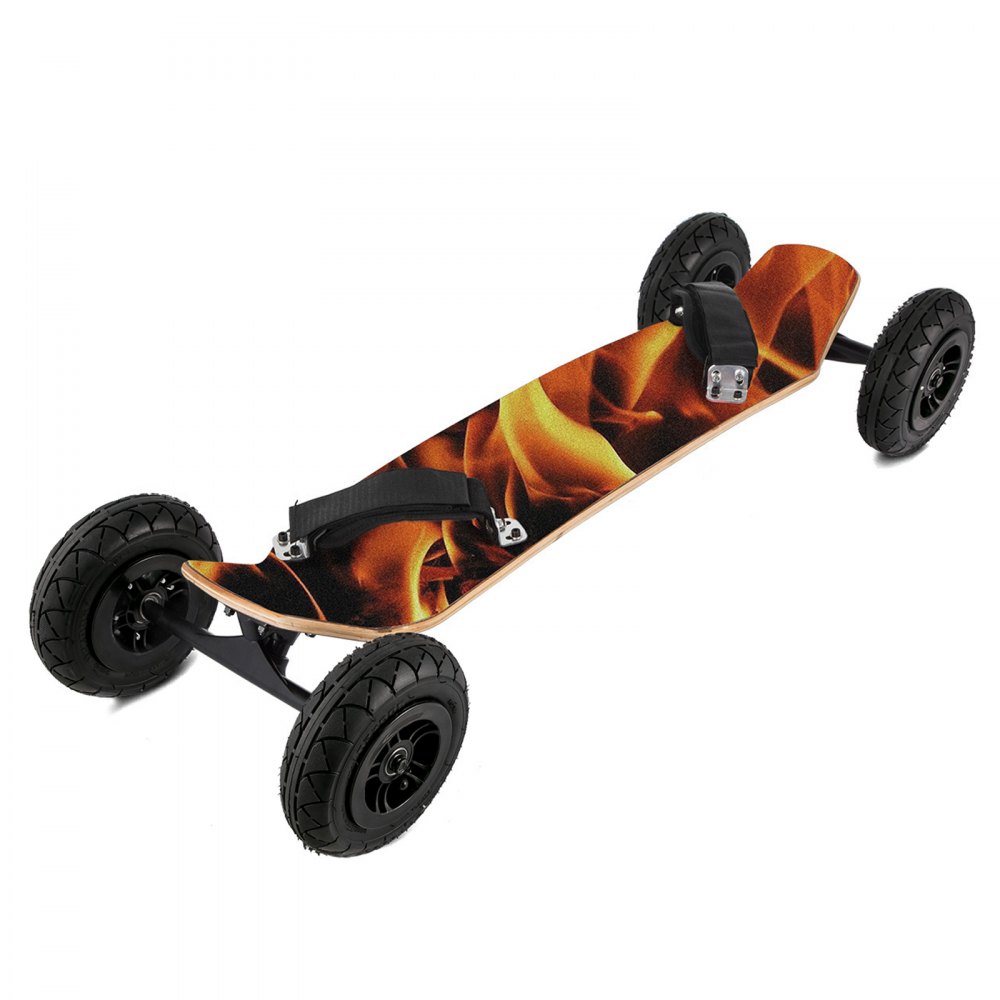 VEVOR Mountainboard 39" Cross Country Skateboard All Terrain Skateboard Longboard with Bindings for Cruising and Downhill Mountain Skateboard(Flame)