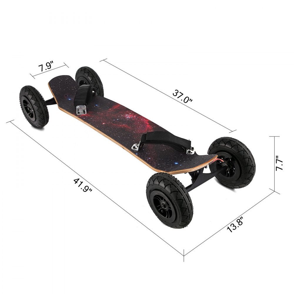 VEVOR Mountainboard 39" Cross Country Skateboard All Terrain Skateboard Longboard with Bindings for Cruising and Downhill Mountain Skateboard(Starry Sky)