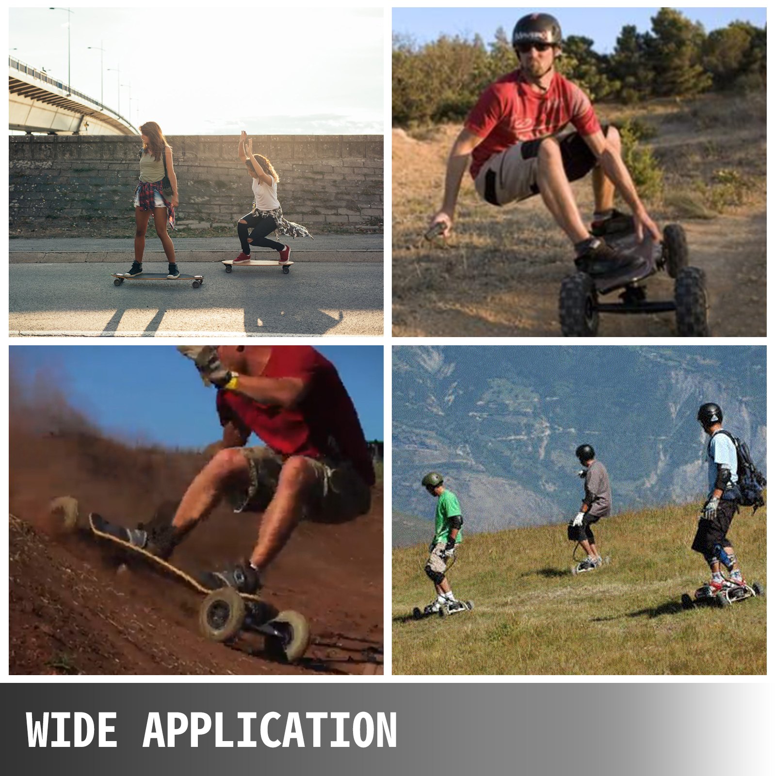 VEVOR Mountainboard 39" Cross Country Skateboard All Terrain Skateboard Longboard with Bindings for Cruising and Downhill Mountain Skateboard(Starry Sky)