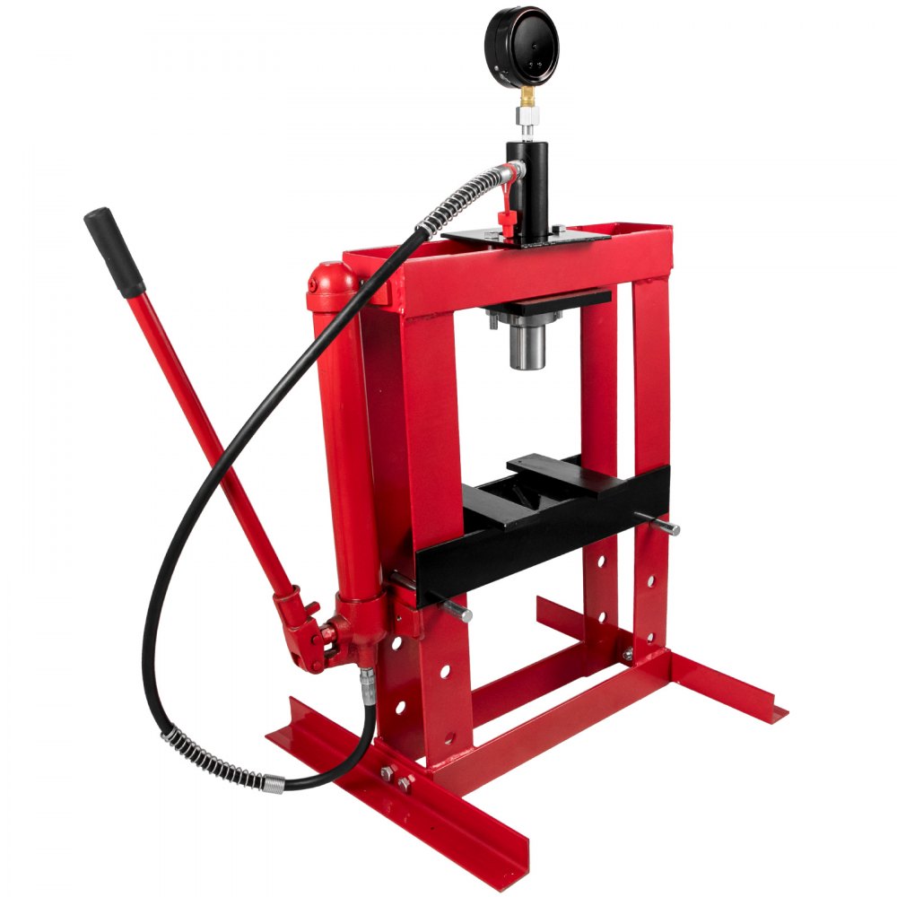 10 Ton Hydraulic Shop Press Workshop Jack Garage Bending Bearing Pressure Gauge