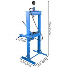 VEVOR  20 tons / 20000 kg (44000 lb) Hydraulic Shop Press Floor Press with Pump and Manometer,Heavy Duty Bottle Jack Pressing Plates