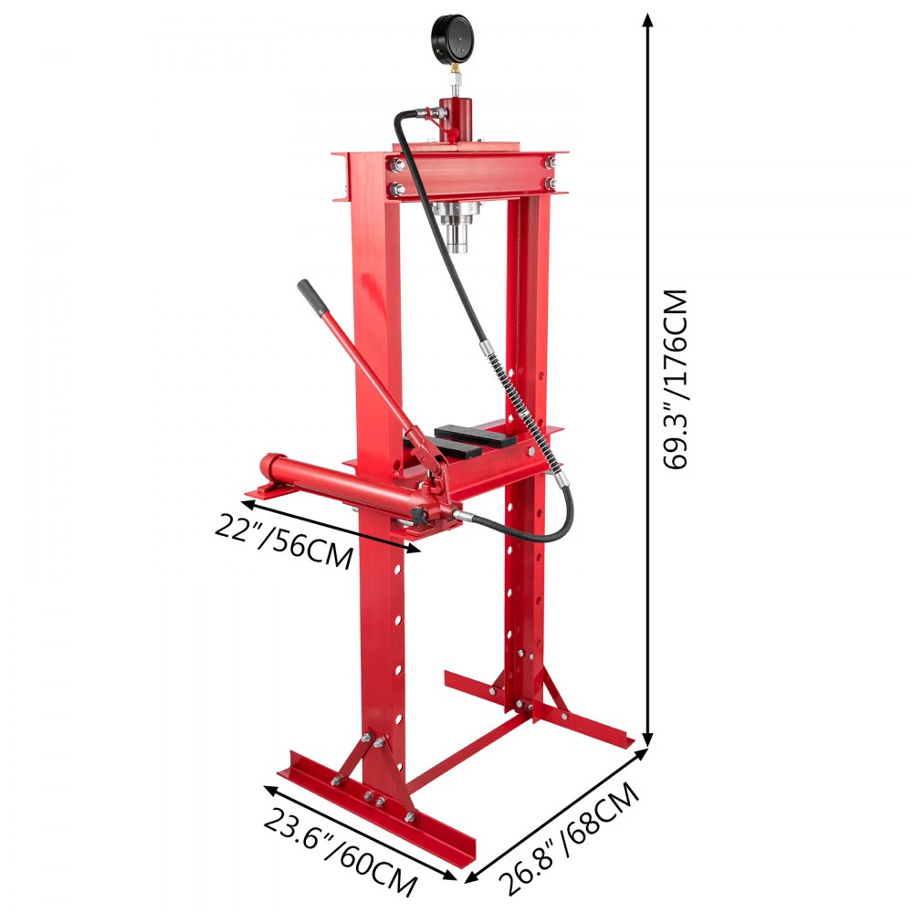 VEVOR Hydraulic Shop Press Floor Press 20T Heavy Duty with Pump and Manometer