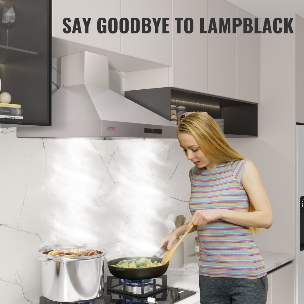 VEVOR Carbon Filter for Ductless Hoods, Range Hood Filter for Recirculation, Compatible with VEVOR TD0975G-CC-I1 Range Hood, 2-Pack Charcoal Filters, Easy Installation, for Ductless/Ventless Option