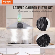 VEVOR Carbon Fltier for Ductless Hoods, Range Hood Filter for Recirculation, Compatible with VEVOR TD0975G-CC-I1 Range Hood, 2-Pack Charcoal Filters, Easy Installation, for Ductless/Ventless Option