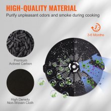 VEVOR Carbon Filter for Ductless Hoods, Range Hood Filter for Recirculation, Compatible with VEVOR TD0975G-CC-I1 Range Hood, 2-Pack Charcoal Filters, Easy Installation, for Ductless/Ventless Option