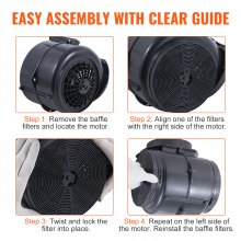 VEVOR Carbon Filter for Ductless Hoods, Range Hood Filter for Recirculation, Compatible with VEVOR TD0975G-CC-I1 Range Hood, 2-Pack Charcoal Filters, Easy Installation, for Ductless/Ventless Option