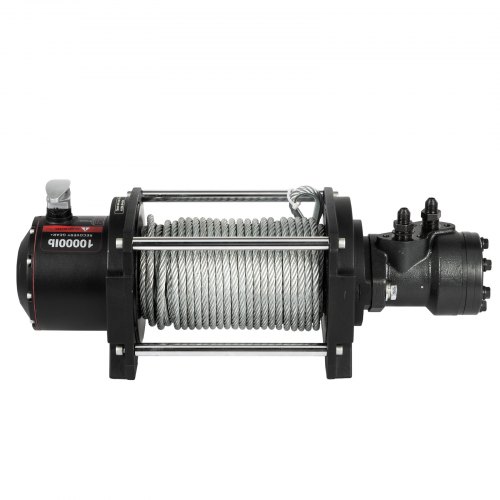 VEVOR Industrial Hydraulic Winch 10,000lbs, Hydraulic Anchor Winch with 24m Strong Steel Cable, Hydraulic Drive Winch Adapter Kit, Utility Winch with Mechanical Lock for Tacoma Yukon Hummer, etc.