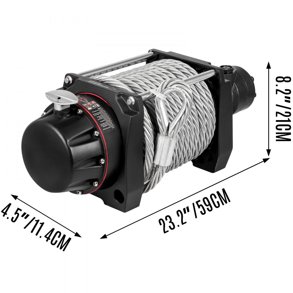 VEVOR Industrial Hydraulic Winch 9071kg, Hydraulic Anchor Winch with 24m Strong Steel Cable, Hydraulic Drive Winch Adapter Kit, Utility Winch with Mechanical Lock for Tacoma Yukon Hummer, etc.