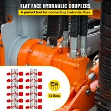 VEVOR Skid Steer Hydraulic Quick Connect 1/2\" Body Hydraulic Coupler 1/2\" NPT Hydraulic Coupling Quick Connect 2 Pairs Hydraulic Quick Coupler 27.6 MPa (ISO 16028) (12 Pairs)