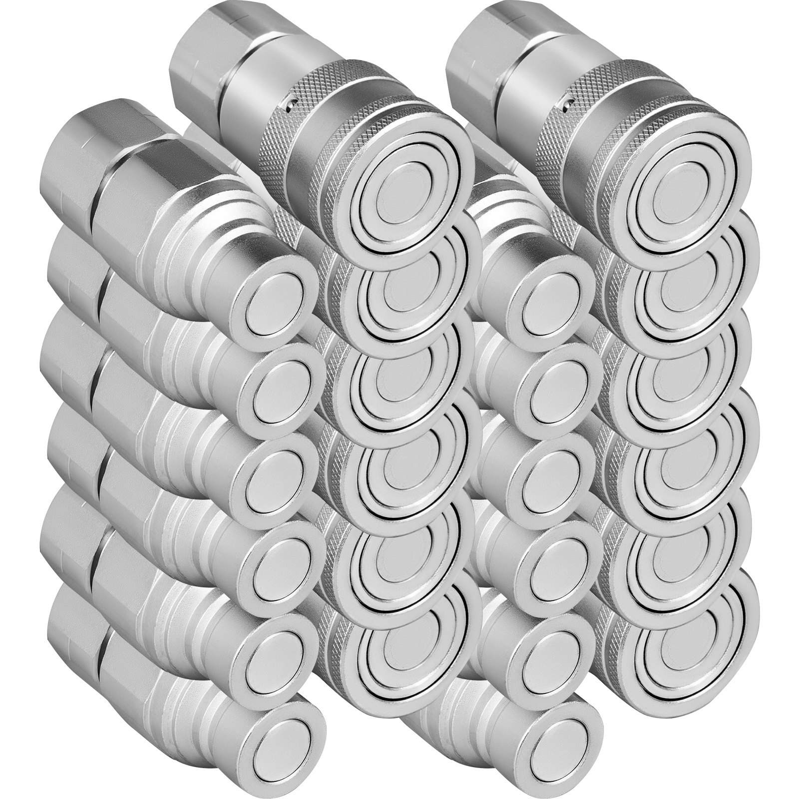 VEVOR Skid Steer Hydraulic Quick Connect 1/2\" Body Hydraulic Coupler 1/2\" NPT Hydraulic Coupling Quick Connect 2 Pairs Hydraulic Quick Coupler 27.6 MPa (ISO 16028) (12 Pairs)