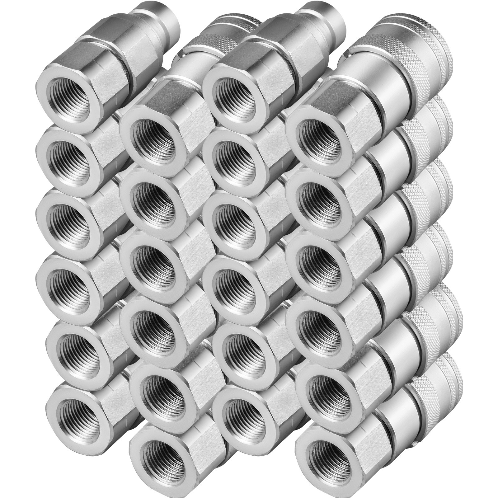 VEVOR Skid Steer Hydraulic Quick Connect 1/2\" Body Hydraulic Coupler 1/2\" NPT Hydraulic Coupling Quick Connect 2 Pairs Hydraulic Quick Coupler 27.6 MPa (ISO 16028) (12 Pairs)