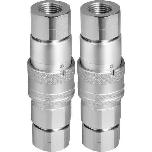 VEVOR Skid Steer Hydraulic Quick Connect 1/2" Body Hydraulic Coupler 1/2" NPT Hydraulic Coupling Quick Connect 2 Pairs Hydraulic Quick Coupler 27.6 MPa (ISO 16028) (2 Pairs)