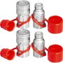 2 Set Hydraulic Quick Connect Couplers 1/2" SAE Flat Face For Skid Steer Bobcat