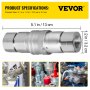 VEVOR Skid Steer Connexion rapide hydraulique Corps 1/2" Coupleur hydraulique 1/2" NPT Raccord hydraulique Connexion rapide 2 paires Coupleur rapide hydraulique 27,6 MPa (ISO 16028) (2 paires)