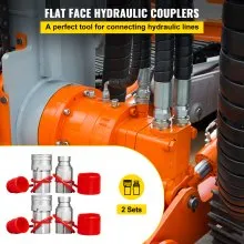 2 Set Hydraulic Quick Connect Couplers 1/2" SAE Flat Face For Skid Steer Bobcat