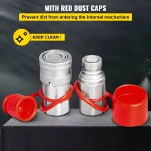 2 Set Hydraulic Quick Connect Couplers 1/2" SAE Flat Face For Skid Steer Bobcat