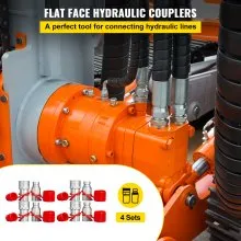 VEVOR Hydraulic Quick Connect 1/2 Body with 1/2" NPT Thread Hydraulic Coupler 4 Pairs Hydraulic Coupling Quick Connect 45.5 L/min Hydraulic Quick Coupler (ISO 16028)