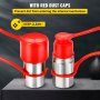 VEVOR Flat Face Hydraulic Couplers 1/2” Body 1/2” NPT Thread, Skid Steer Quick Connect Coupling, 4061 PSI Hydraulic Fittings, Pioneer Hydraulic Couplers with Dust Caps for Bobcat Case, Kubota