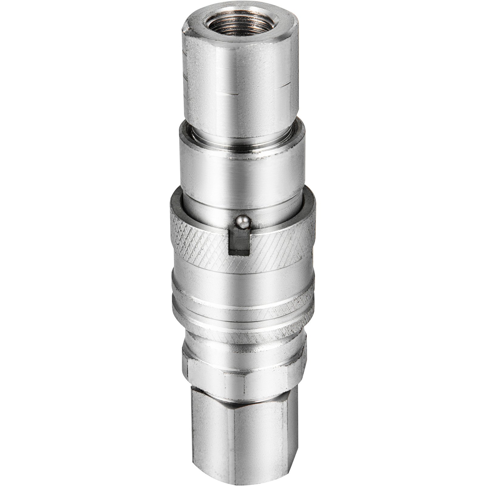 VEVOR Flat Face Hydraulic Couplers 1/2'' Body 1/2'' NPT Thread, Skid Steer Quick Connect Coupling, 4061 PSI Hydraulic Fittings, Pioneer Hydraulic Couplers w/Dust Caps for Bobcat Case (ISO16028)