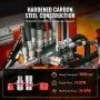 VEVOR 1/2" Flat Face Hydraulic Couplers, 3/4 SAE Skid Steer Hydraulic Quick Connect Couplers with 2 Dust Caps (ISO16028)
