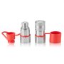 VEVOR 1/2" Flat Face Hydraulic Couplers, 3/4 SAE Skid Steer Hydraulic Quick Connect Couplers with 2 Dust Caps (ISO16028)