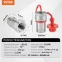 VEVOR 1/2" (1.3 cm) Tapered Hydraulic Couplers 1/2" (1.3 cm) NPT Skid Steer Couplers 4 Dust Caps