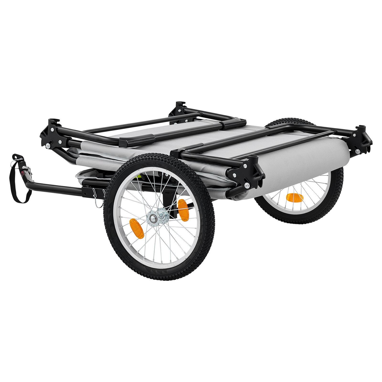 VEVOR Bike Camper Trailer Tent 300 lbs Static Load Folding Bicycle Wagon, with 16-Inch Wheels, PU2000 Coating, Carbon Steel Frame, Quick Setup, Fits 22-28 in Wheels, for Off-Road Bike Camping & Cargo