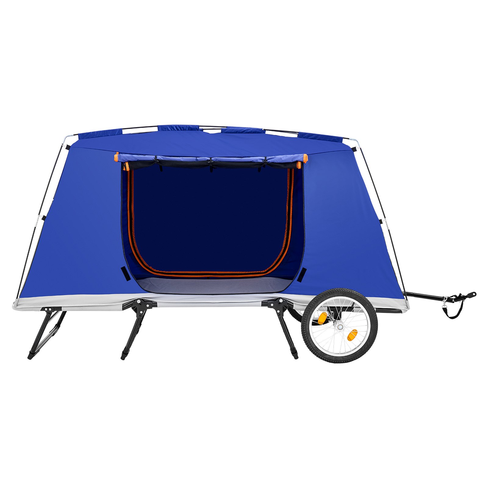 VEVOR Bike Camper Trailer Tent 300 lbs Static Load Folding Bicycle Wagon, with 16-Inch Wheels, PU2000 Coating, Carbon Steel Frame, Quick Setup, Fits 22-28 in Wheels, for Off-Road Bike Camping & Cargo