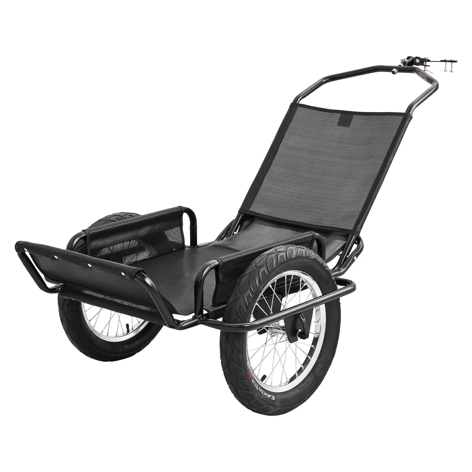 VEVOR Bike Cargo Trailer 320 lbs Load Heavy-Duty Bicycle Game Cart Foldable, All-Purpose Utility Trailer with 16-Inch Wheels for Any Terrain, Off-Road, Carbon Steel Frame, Fits 22-28 in Bike Wheels