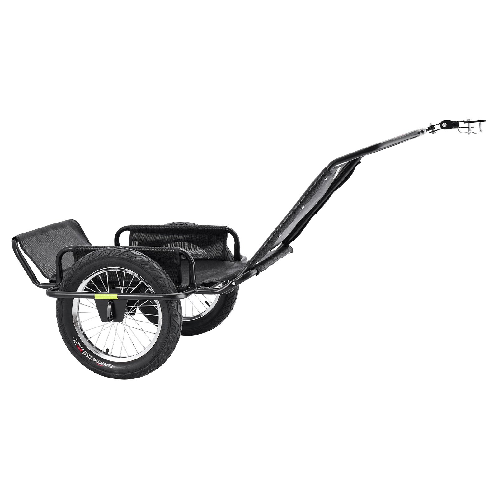 VEVOR Bike Cargo Trailer 320 lbs Load Heavy-Duty Bicycle Game Cart Foldable, All-Purpose Utility Trailer with 16-Inch Wheels for Any Terrain, Off-Road, Carbon Steel Frame, Fits 22-28 in Bike Wheels