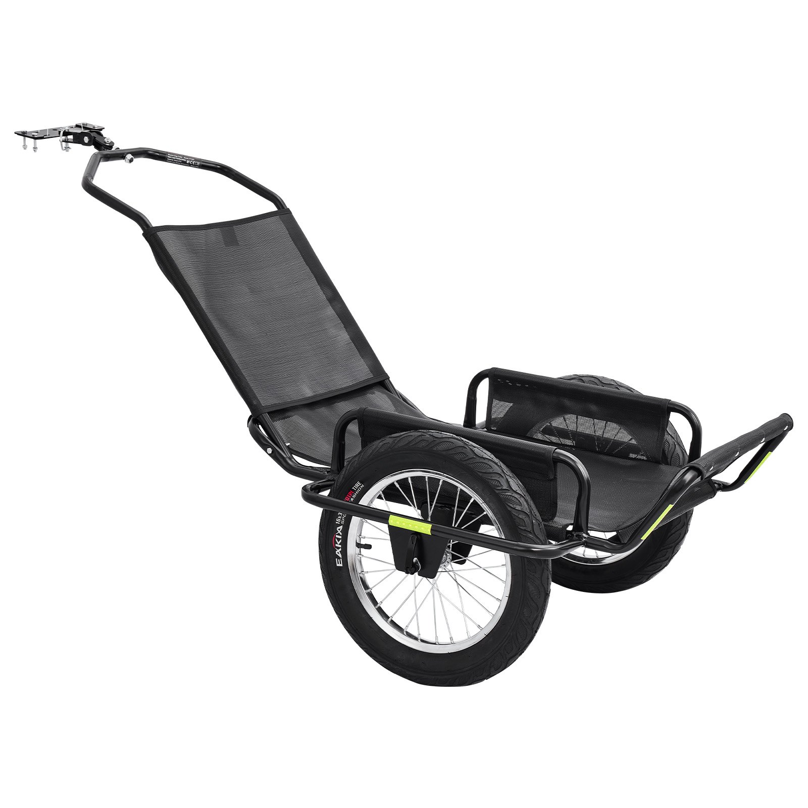 VEVOR Bike Cargo Trailer 320 lbs Load Heavy-Duty Bicycle Game Cart Foldable, All-Purpose Utility Trailer with 16-Inch Wheels for Any Terrain, Off-Road, Carbon Steel Frame, Fits 22-28 in Bike Wheels