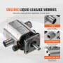VEVOR hydraulic log splitter pump with aluminum alloy body, 1&quot; barb, and 1/2&quot; npt outlet port.