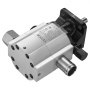 VEVOR hydraulic log splitter pump with silver and black casing featuring multiple connection ports.