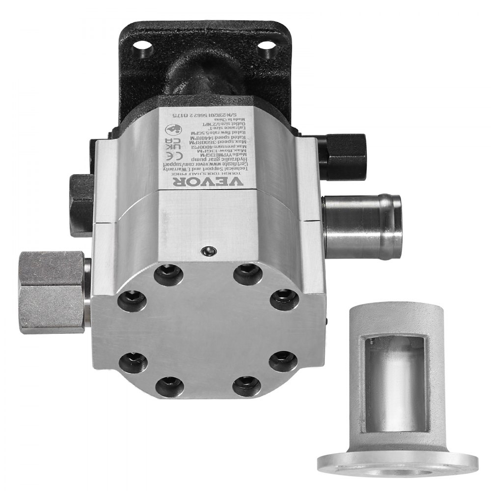 VEVOR Hydraulic Wood Log Splitter Pump Kit, 13 GPM, 2 Stage 4000 PSI Aluminum Hydraulic Gear Pump, with Coupling Installation Base 1/2'' NPT Outlet 3600 RPM, for Small Engine Mounting Log Splitter